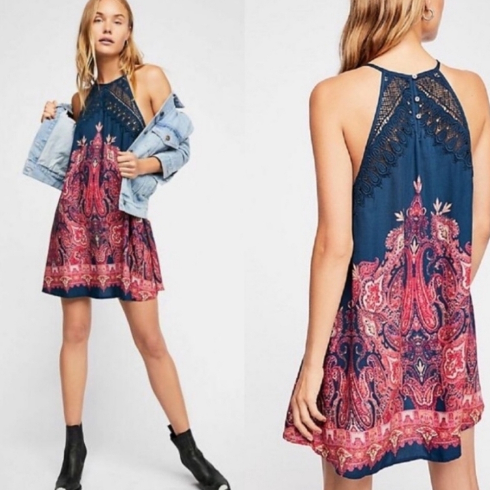 Intimately Free People Shea Printed Slip Dress Small